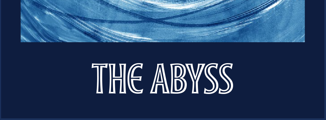The words 'The Abyss' surrounded by dark blue and black swirls